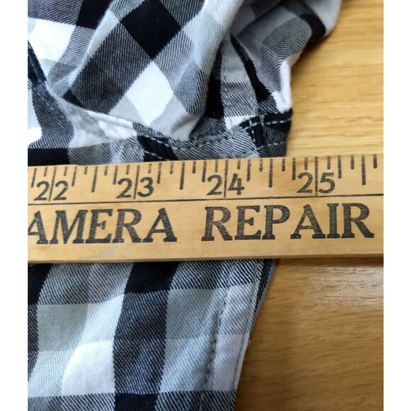 LEVIS Pearl Snap Shirt Mens XXL Plaid Buffalo Check Western Sawtooth Pockets 2XL - Picture 12 of 16